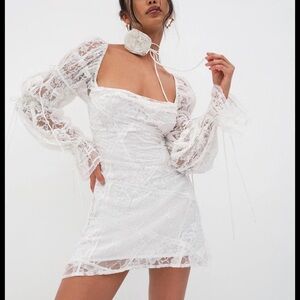 For Love & Lemons Lily Mini Dress in White